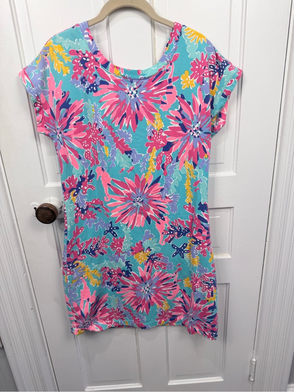 Lilly Pulitzer Turquoise, Pink & Yellow Floral Tank Dress